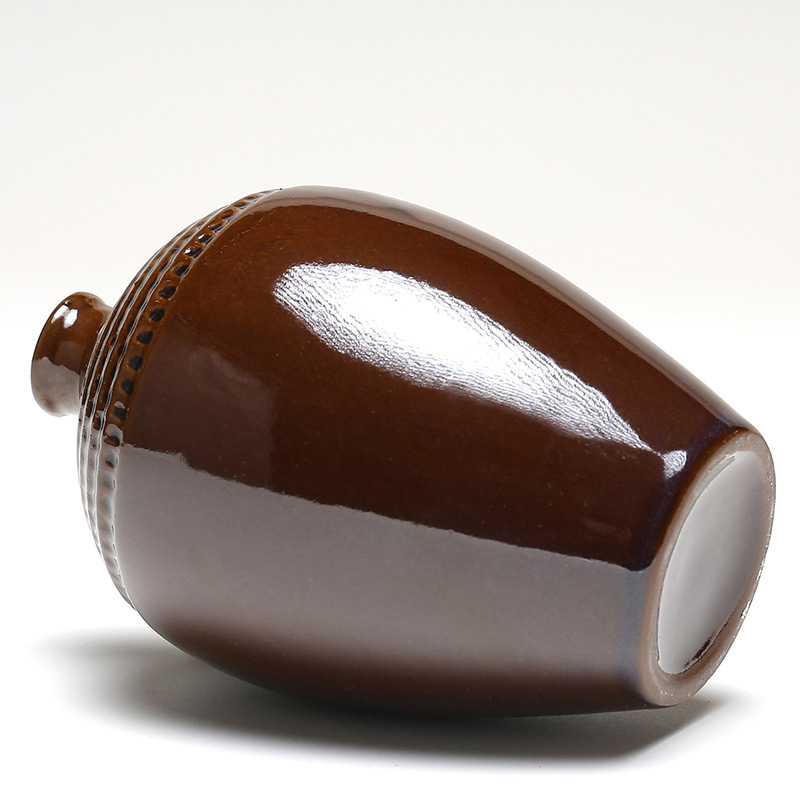 Mini sticlă ceramică pentru vin, ceramică din lut, borcan de vin pentru uz casnic, pentru vin alb și vin de orez, borcan retro pentru vin și ustensile