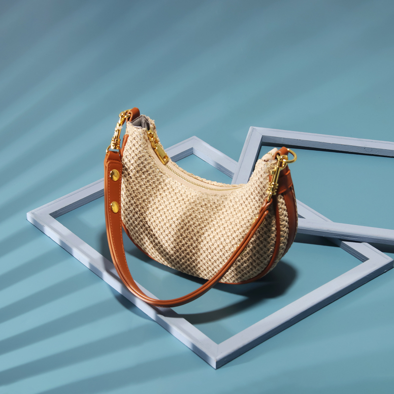 Ljetna slamnata torba oblika mjeseca, 2026 – korejskog stila, svestrana ženska torba za rame ili crossbody
