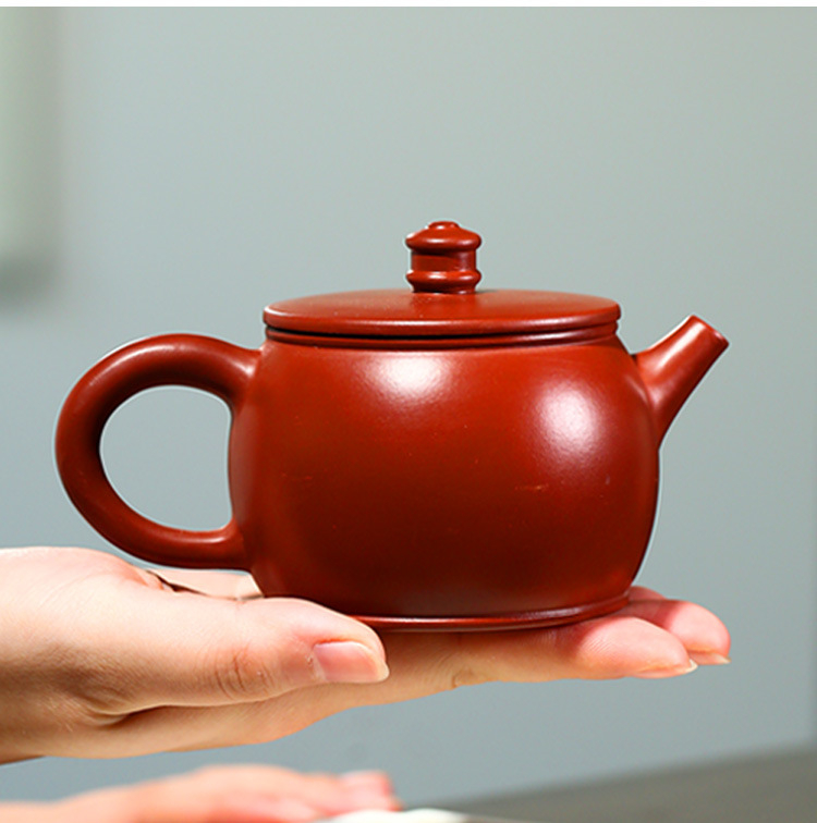 Ceainic autentic Yixing din lut mov, făcut manual, set Gongfu pentru casă, stil felinar de palat, Dahongpao, cutie cadou