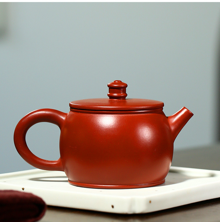 Ceainic autentic Yixing din lut mov, făcut manual, set Gongfu pentru casă, stil felinar de palat, Dahongpao, cutie cadou