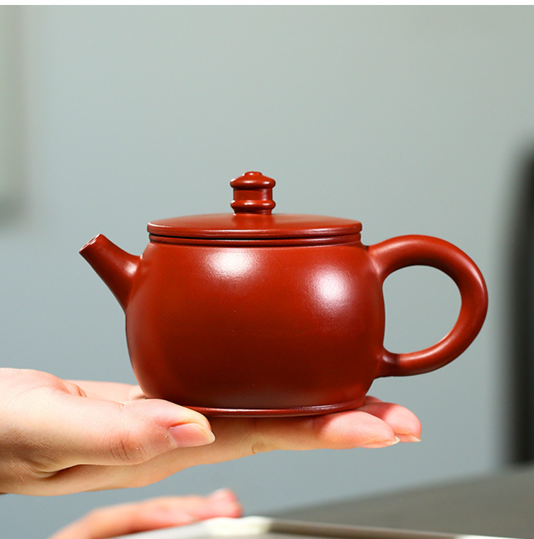 Ceainic autentic Yixing din lut mov, făcut manual, set Gongfu pentru casă, stil felinar de palat, Dahongpao, cutie cadou