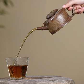 Ceainic din lut purpuriu Yixing, lucrat manual de meșter, ars în cuptor cu lemn, lut cu agarwood, set de ceai cu gură mare
