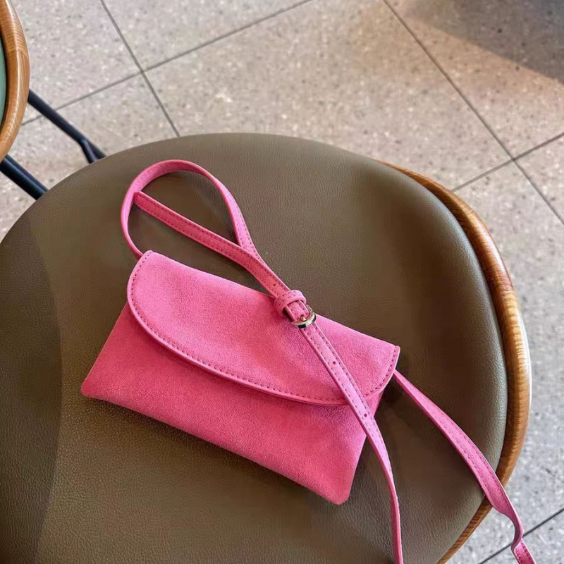 Ženska torbica za mobitel u ružičasto-crvenoj boji, 2025 nova teksturirana velur, mini crossbody torbica u obliku kuverte