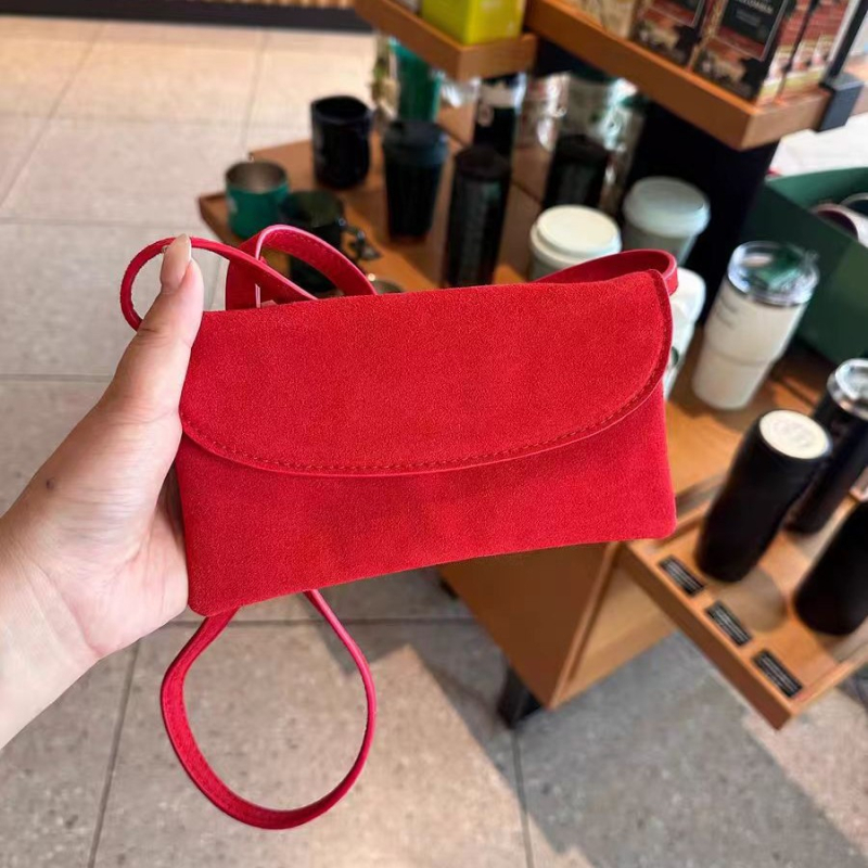 Ženska torbica za mobitel u ružičasto-crvenoj boji, 2025 nova teksturirana velur, mini crossbody torbica u obliku kuverte