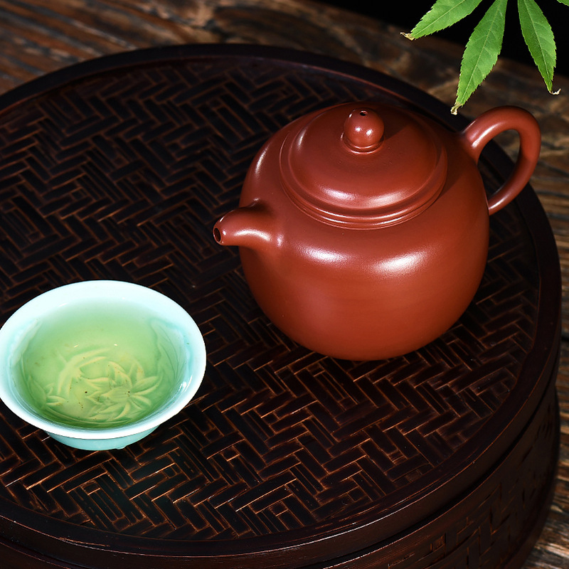 Ceainic Yixing din lut mov purpuriu, lucrat manual, ceainic Dahongpao și set de ceai, cadou