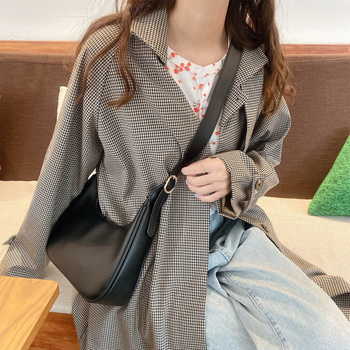 Ženska retro torbica za nadlakticu s velikim kapacitetom, 2025, jednostavna i svestrana crossbody torba u obliku polumjeseca, dumpling stil