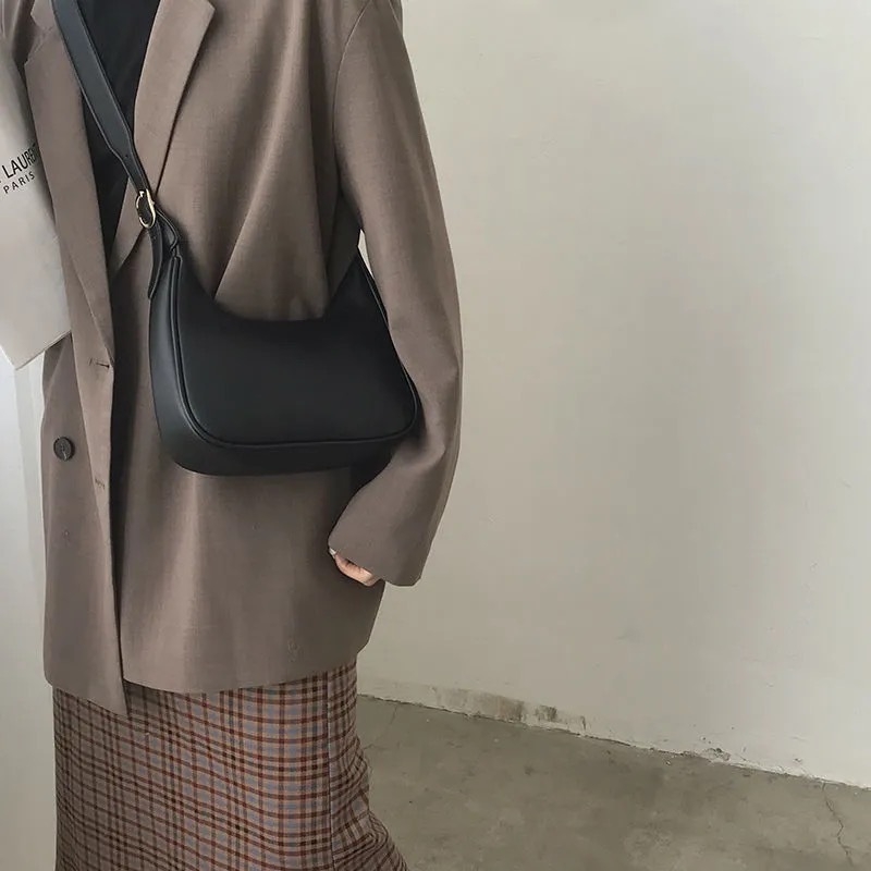 Ženska retro torbica za nadlakticu s velikim kapacitetom, 2025, jednostavna i svestrana crossbody torba u obliku polumjeseca, dumpling stil