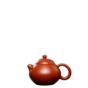 Ceainic Yixing din lut purpuriu, 130 ml, lut roșu cu textură piele de pară, stil Wendan, lucrat manual, tradițional