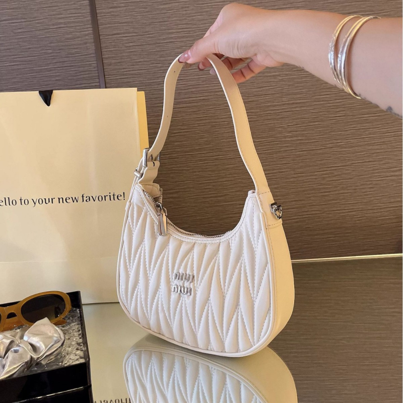 Ženska torbica od prave kože, nježan luksuz s plisiranim detaljima u obliku polumjeseca, za ramena ili crossbody, dvostruki remen, svestran stil
