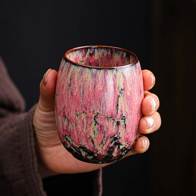 Set ceramic de cești de ceai în stil japonez pentru ceremonia Gongfu, cești mari cu ceașcă de degustare și ceașcă de cafea