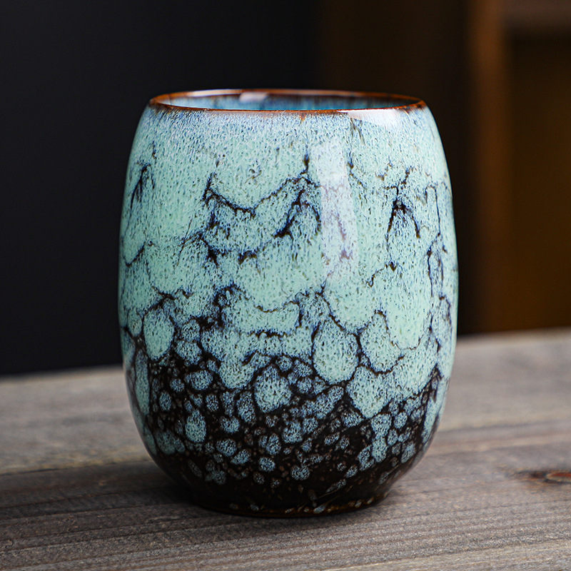 Set ceramic de cești de ceai în stil japonez pentru ceremonia Gongfu, cești mari cu ceașcă de degustare și ceașcă de cafea