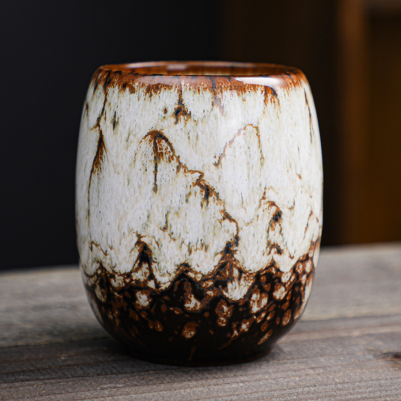 Set ceramic de cești de ceai în stil japonez pentru ceremonia Gongfu, cești mari cu ceașcă de degustare și ceașcă de cafea