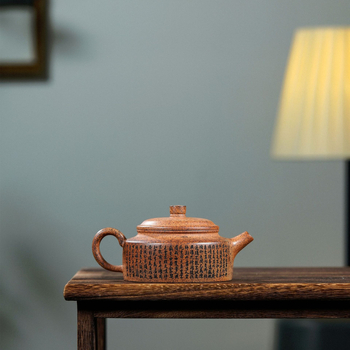 Ceainic Yixing Zisha autentic, ceramică din nisip purpuriu ars cu lemn, stil Hanwa, set de ceai premium pentru casă