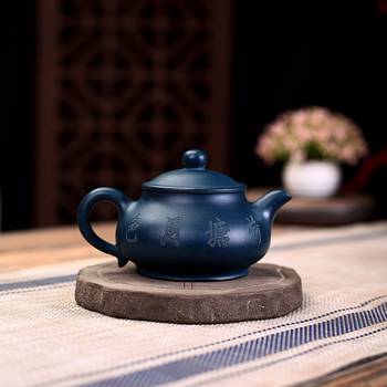 Ceainic în stil Pan, lucrat manual, din lut Tianqing, design Lotus Pond Moonlight