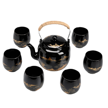 Set ceainic cu filtru ceramic, ceainic mare și cești în stil european-american, set de ceai ceramic pentru uz casnic