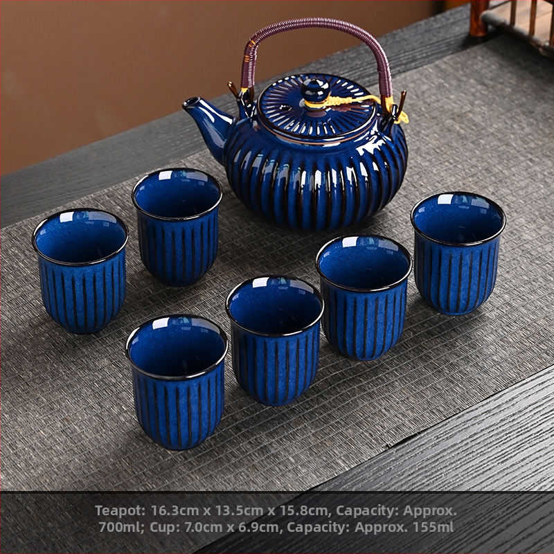 Set ceainic cu filtru ceramic, ceainic mare și cești în stil european-american, set de ceai ceramic pentru uz casnic