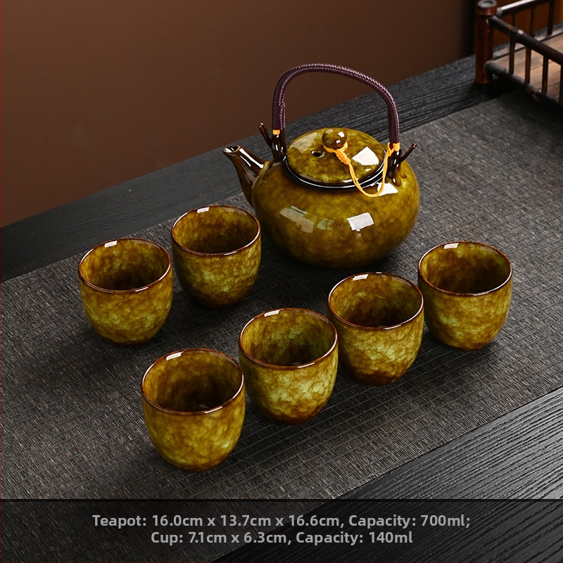 Set ceainic cu filtru ceramic, ceainic mare și cești în stil european-american, set de ceai ceramic pentru uz casnic