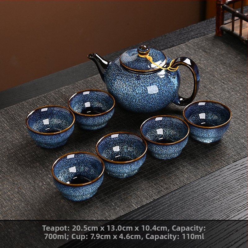 Set ceainic cu filtru ceramic, ceainic mare și cești în stil european-american, set de ceai ceramic pentru uz casnic