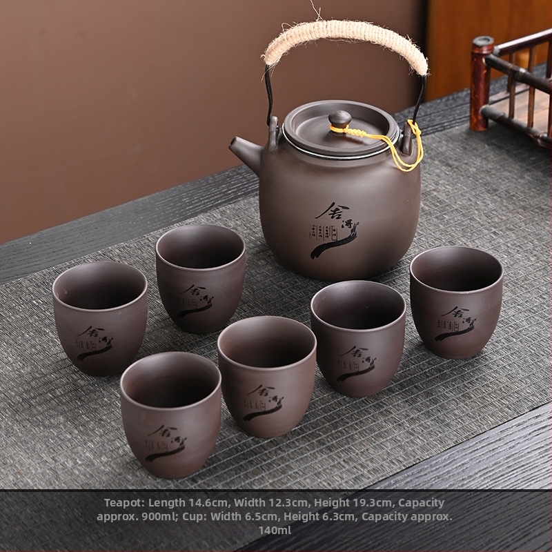 Set ceainic cu filtru ceramic, ceainic mare și cești în stil european-american, set de ceai ceramic pentru uz casnic