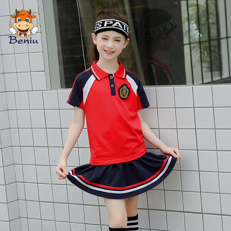 Letni set školske uniforme za učenike osnovne škole, unisex, gornji dio i hlače, 95% pamuk, mekan materijal