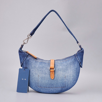 2025 nova retro denim torbica s polumjesecem, ženska crossbody torba preko ramena