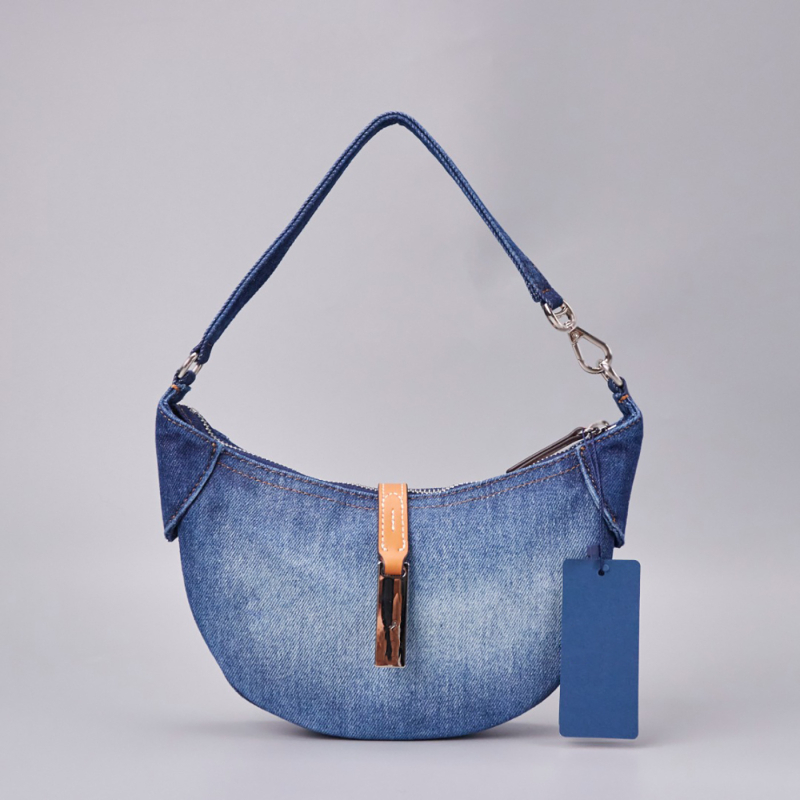 2025 nova retro denim torbica s polumjesecem, ženska crossbody torba preko ramena