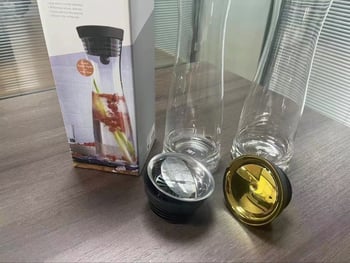 Sticlă de apă rece din cristal, 1 litru, design minimalist modern