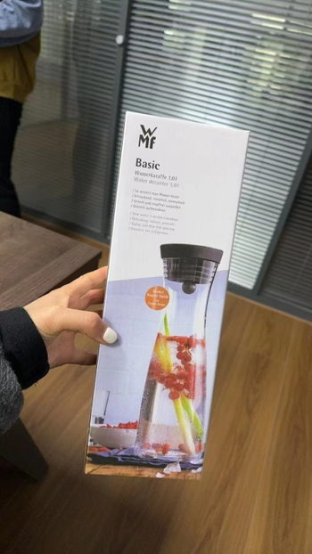 Sticlă de apă rece din cristal, 1 litru, design minimalist modern