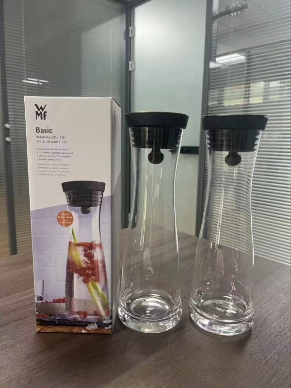 Sticlă de apă rece din cristal, 1 litru, design minimalist modern