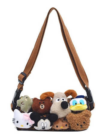 2024 nova mini ženska torbica s leopard uzorkom, držač za kemijske olovke, slatka plišana dekoracija, crossbody torba preko ramena