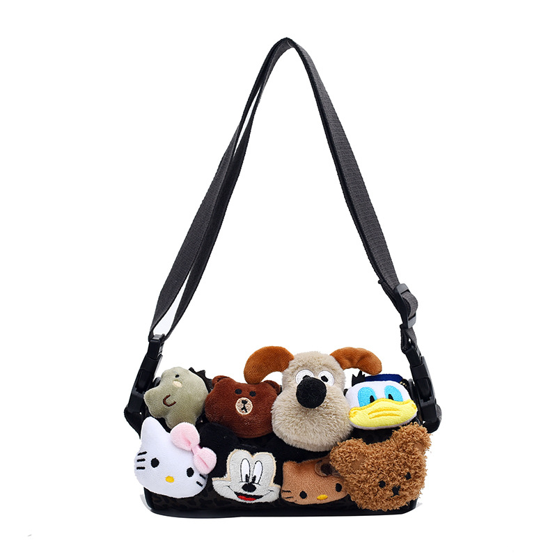 2024 nova mini ženska torbica s leopard uzorkom, držač za kemijske olovke, slatka plišana dekoracija, crossbody torba preko ramena