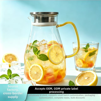 Sticlă de apă din sticlă borosilicată, în formă de diamant, cu set de ceai transparent