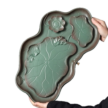 2025 Tavă de ceai pentru uz casnic, compactă, ceramică, masă de ceai Kung Fu în stil retro pentru sufragerie