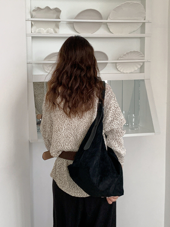 Ženska velur tote torba u jesenskom šumskom stilu — velika kapaciteta, lagana, minimalističkog dizajna, korejskog stila