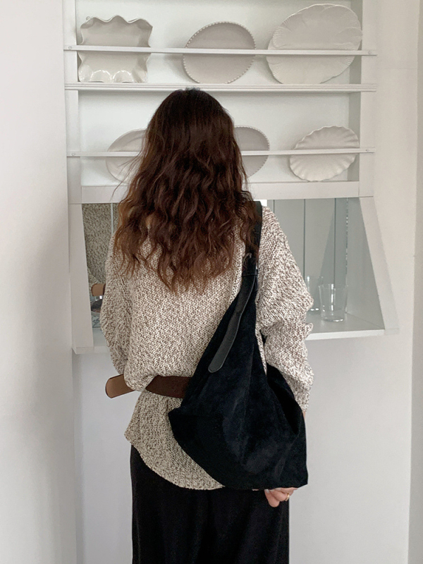 Ženska velur tote torba u jesenskom šumskom stilu — velika kapaciteta, lagana, minimalističkog dizajna, korejskog stila