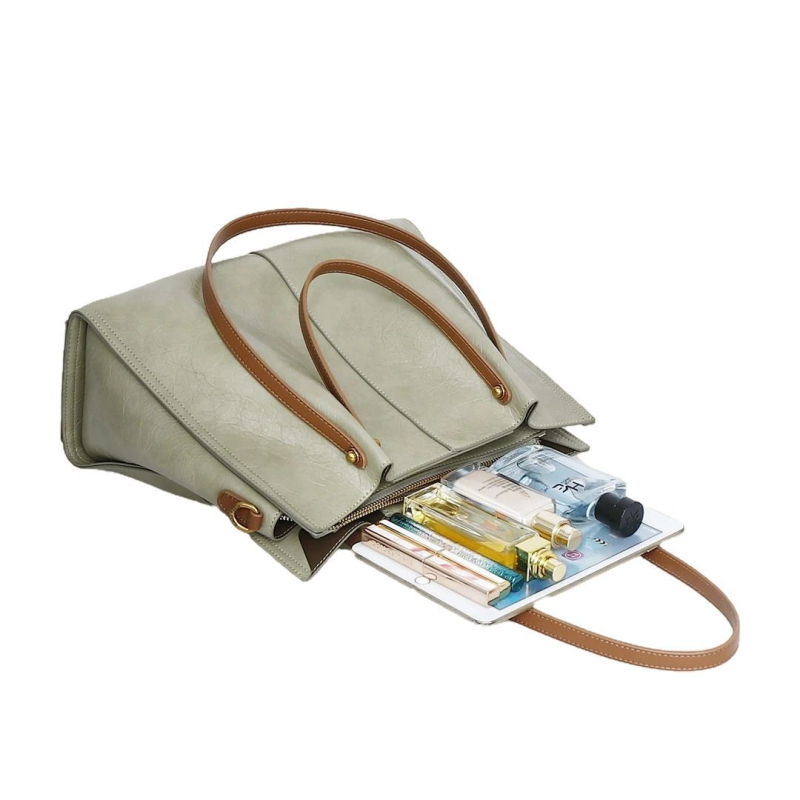Nova moda jednofarbna tote torba – Velika veličina, PU materijal, gradski minimalistički stil SF-3383-1