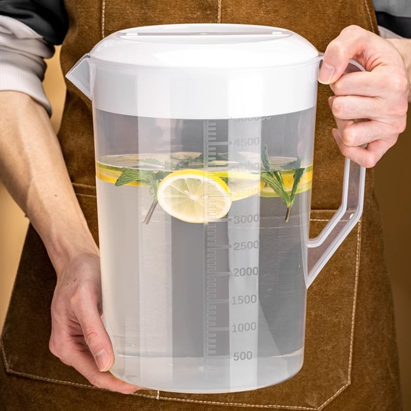 Dispenser de apă rece și ceai, 5000 ml, cu scară de măsurare, din PP plastic, de calitate alimentară, rezistent la temperaturi înalte, cu model glaciar
