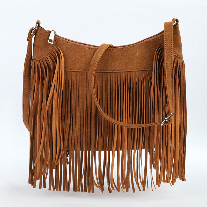 Ženska crossbody torba s resom, jednobojna, velika, od PU kože