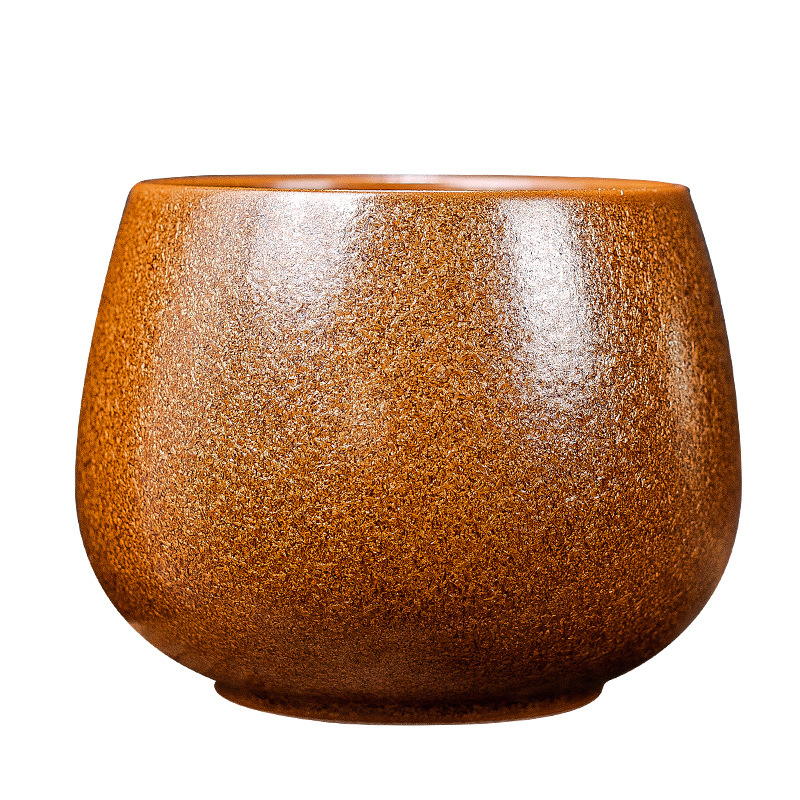 Vas din ceramică brută în stil Jianshui pentru resturi de ceai, cu recipient pentru spălarea ceaiului și bazin Zen din ceramică, pentru ceremonia ceaiului acasă