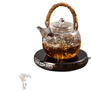 Ceainic din sticlă cu mâner, sticlă borosilicat îngroșată, rezistentă la căldură pentru prepararea ceaiului, sucurilor, laptelui și băuturilor reci