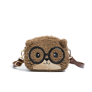 North Bag pliš torbica za žene, mini crossbody, okruglog oblika, svakodnevna upotreba