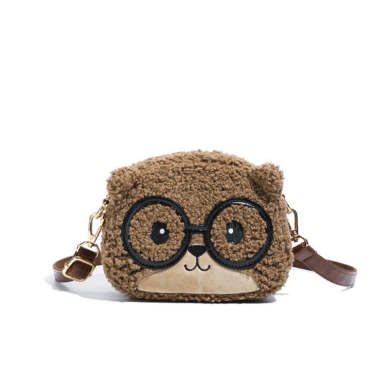 North Bag pliš torbica za žene, mini crossbody, okruglog oblika, svakodnevna upotreba
