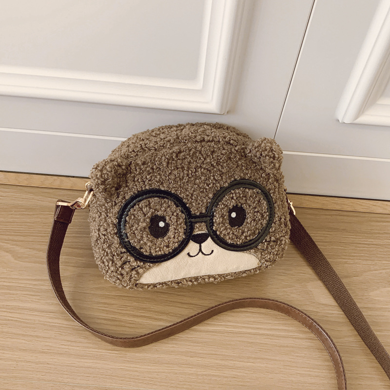 North Bag pliš torbica za žene, mini crossbody, okruglog oblika, svakodnevna upotreba