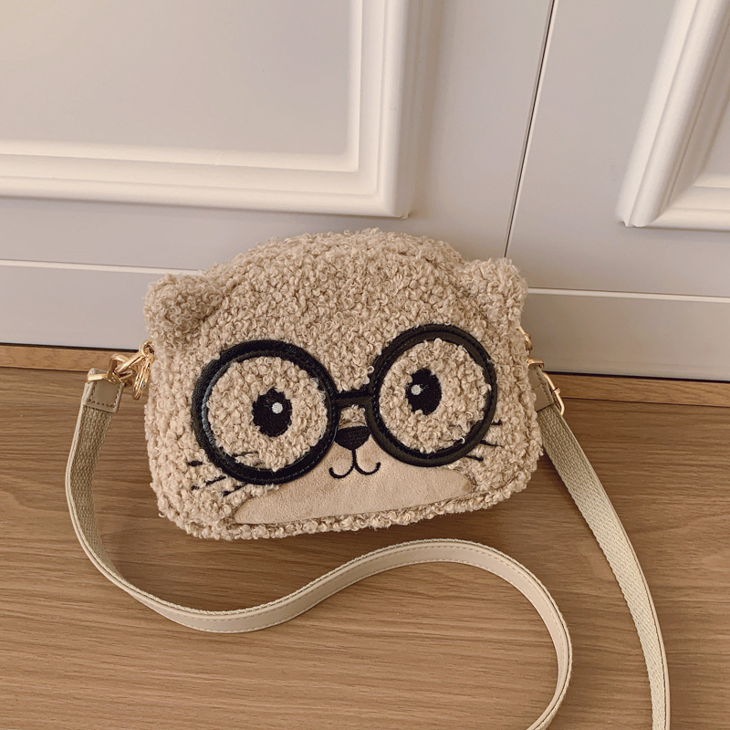 North Bag pliš torbica za žene, mini crossbody, okruglog oblika, svakodnevna upotreba