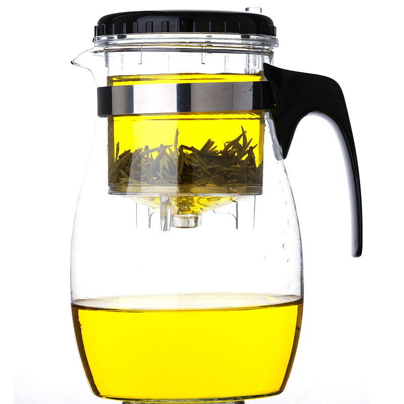 Set elegant de ceai din sticlă, multifuncțional, cu design rezistent la căldură și separare ceai-apă; imprimare logo disponibil.