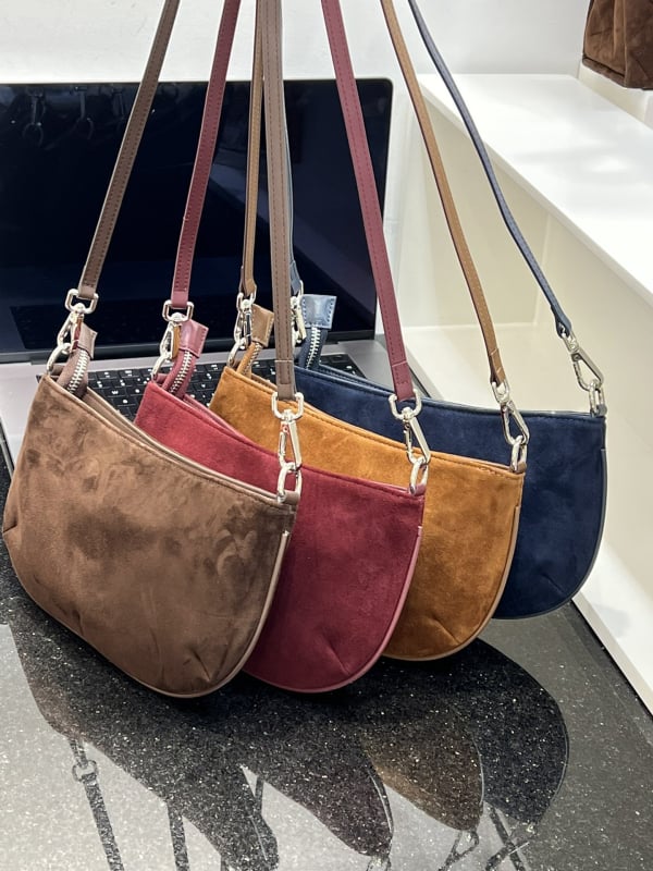 Ženska velur torba za rame s crossbody naramenicom, 2024 novi model, jesenji retro stil