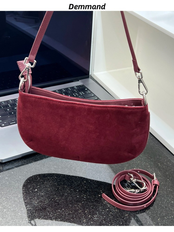 Ženska velur torba za rame s crossbody naramenicom, 2024 novi model, jesenji retro stil