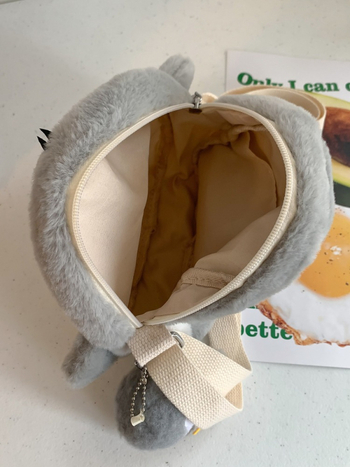 Plišana crossbody torba s kontrastnim bojama, za žene i djevojčice — slatka zimska pahuljasta torba.