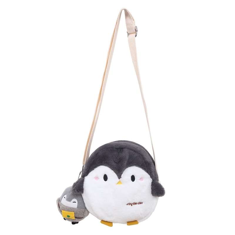 Plišana crossbody torba s kontrastnim bojama, za žene i djevojčice — slatka zimska pahuljasta torba.