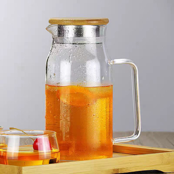 Carafă de apă rece din sticlă borosilikată, rezistentă la căldură, cu capacitate mare, design transparent minimalist pentru uz casnic